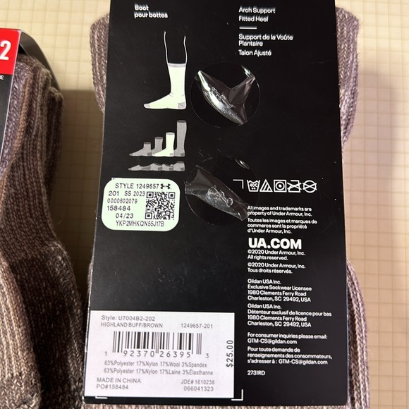 🥷🏿🥷🏿🥷🏿BUNDLE 4 PAIR Unisex UA Hitch Coldgear Full Cushioned Boot Socks - Picture 4 of 4